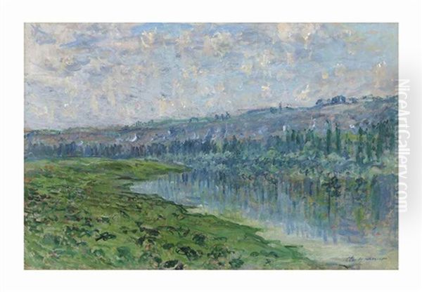 La Seine Et Les Coteaux De Chantemesle Oil Painting by Claude Oscar Monet