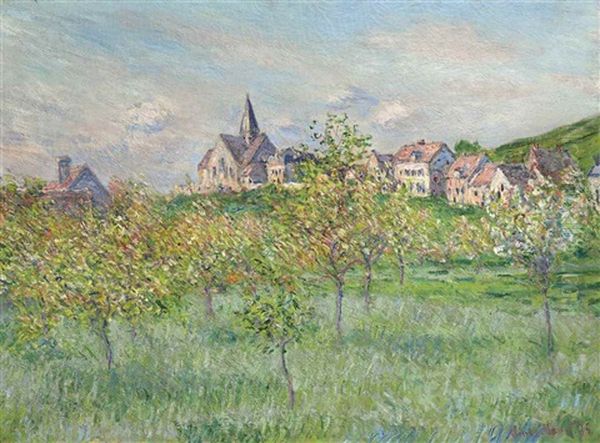 Printemps A Giverny, Effet D'apres-midi Oil Painting by Claude Oscar Monet