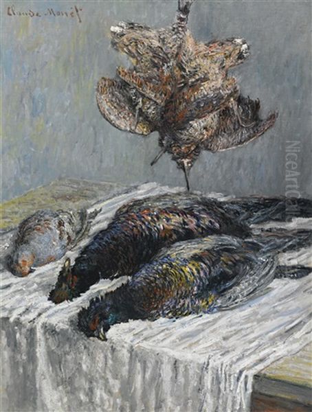 Faisans, Becasses Et Perdrix Oil Painting by Claude Oscar Monet