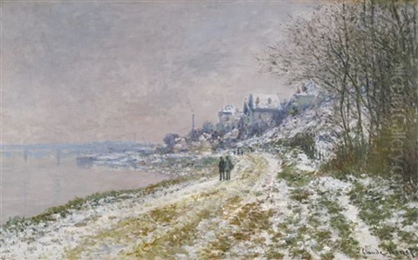 Le Chemin D'epinay, Effet De Neige Oil Painting by Claude Oscar Monet
