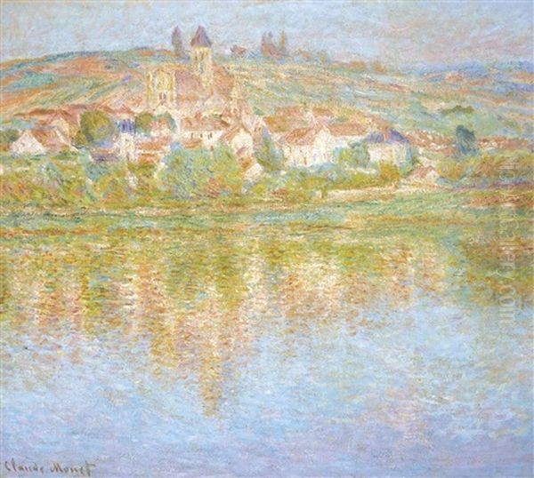 La Seine A Vetheuil Oil Painting by Claude Oscar Monet