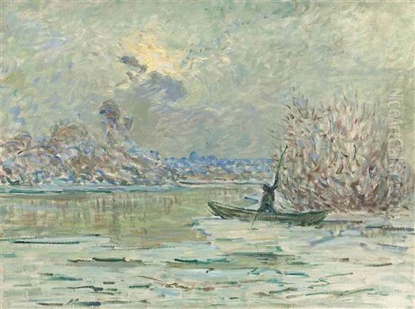 L'hiver Pres De Lavacourt Oil Painting by Claude Oscar Monet