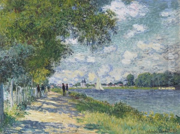 La Seine A Argenteuil Oil Painting by Claude Oscar Monet