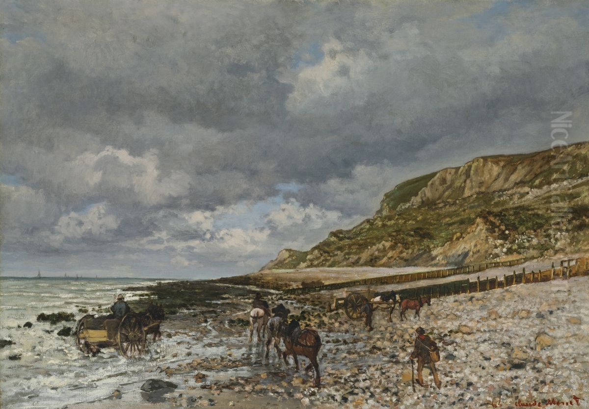 Chevaux A La Pointe De La Heve Oil Painting by Claude Oscar Monet