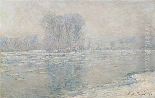 Glacons, Effet Blanc Oil Painting by Claude Oscar Monet