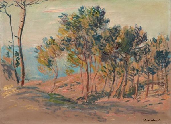 Sapins A Varengeville Oil Painting by Claude Oscar Monet