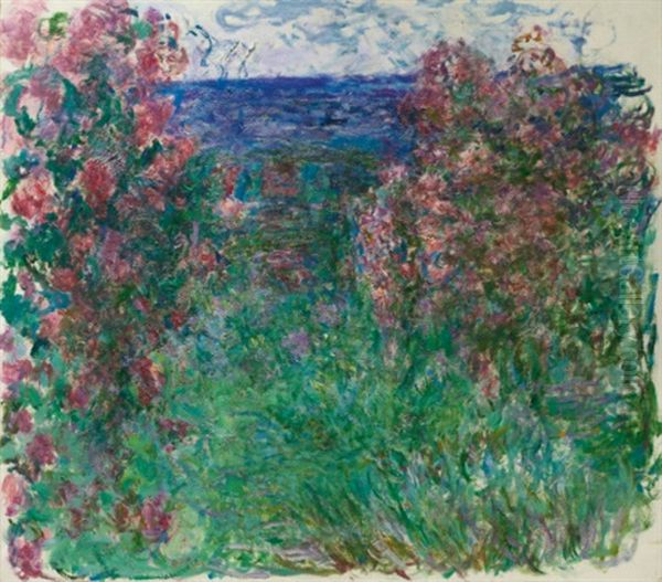La Maison Dans Les Roses Oil Painting by Claude Oscar Monet