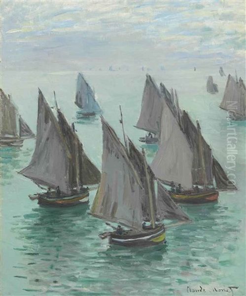 Bateaux De Peche, Temps Calme Oil Painting by Claude Oscar Monet