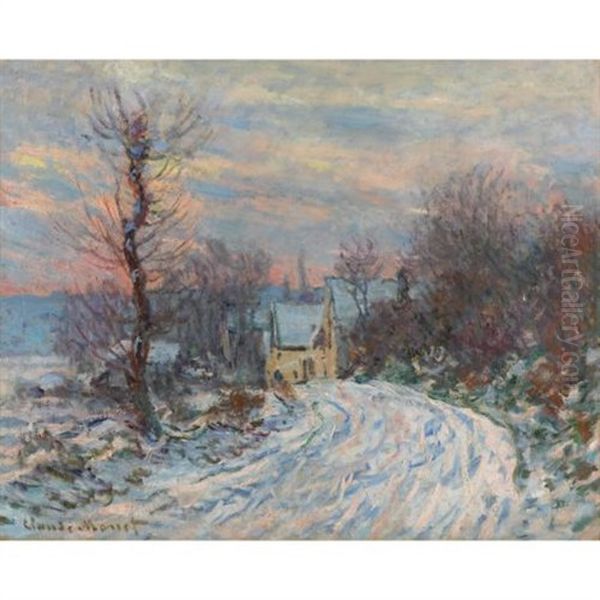 L'entree De Giverny En Hiver Oil Painting by Claude Oscar Monet