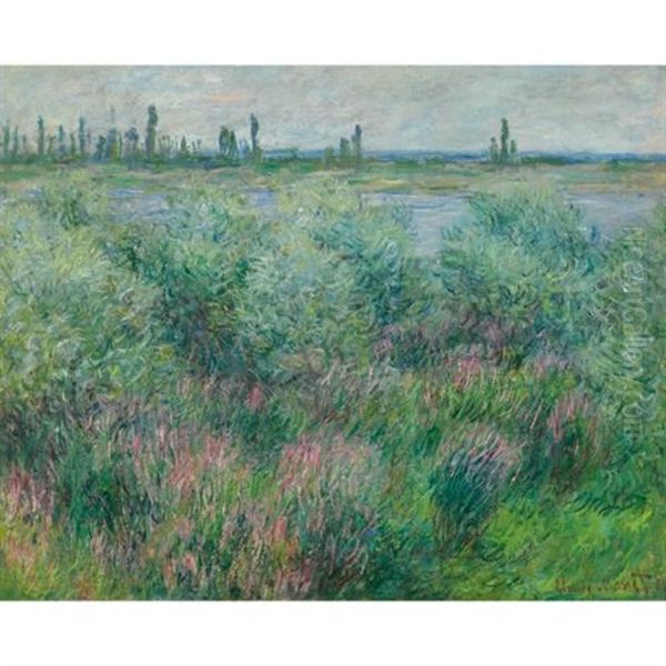 Berges De La Seine Pres De Vetheuil Oil Painting by Claude Oscar Monet