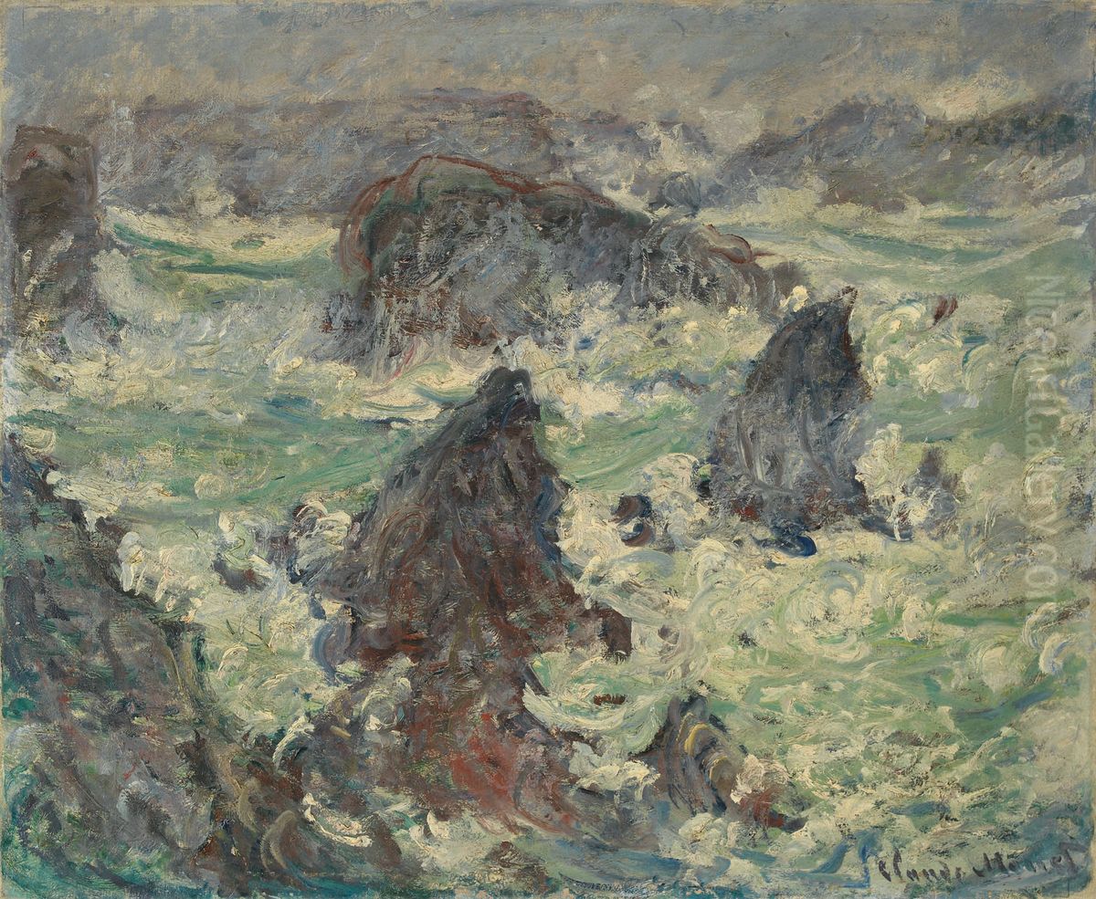 Tempete Sur Les Cotes De Belle-ile Oil Painting by Claude Oscar Monet