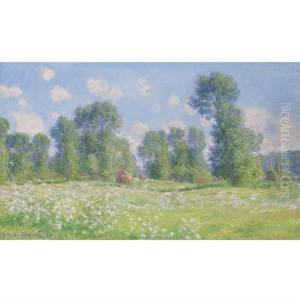 Effet De Printemps A Giverny Oil Painting by Claude Oscar Monet