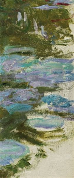 Les Nympheas - Fragment Oil Painting by Claude Oscar Monet