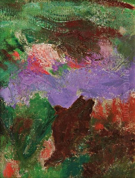 Les Iris Iii - Fragment Oil Painting by Claude Oscar Monet