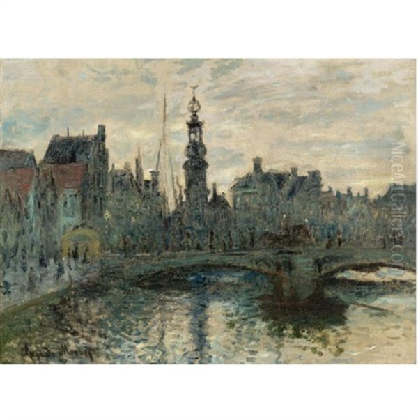 Le Binnen-amstel, Amsterdam Oil Painting by Claude Oscar Monet