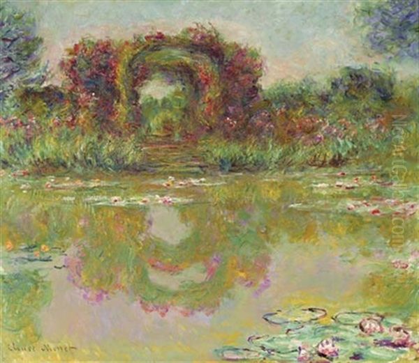 Les Arceaux De Roses, Giverny - Les Arceaux Fleuris Oil Painting by Claude Oscar Monet