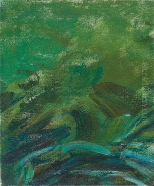 Etude De Nympheas, Vibrations Sur Le Bassin (fragment) Oil Painting by Claude Oscar Monet