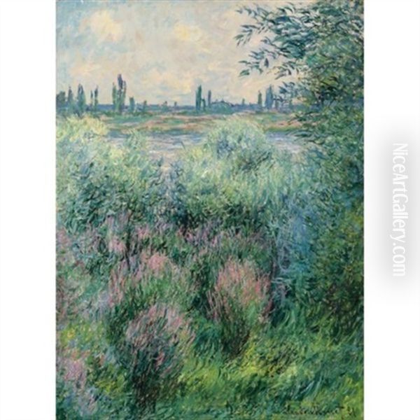 Bords De La Seine, Un Coin De Berge Oil Painting by Claude Oscar Monet