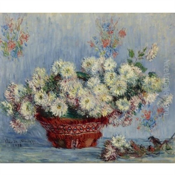 Chrysanthemes Oil Painting by Claude Oscar Monet