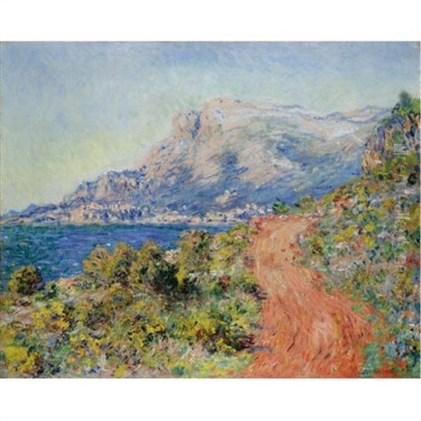 La Route Rouge Pres De Menton Oil Painting by Claude Oscar Monet