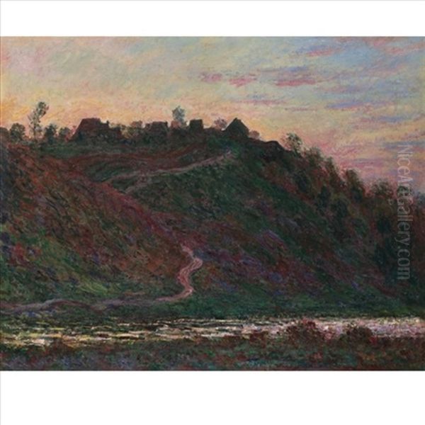 Le Village De La Roche-blond Au Soleil Couchant Oil Painting by Claude Oscar Monet