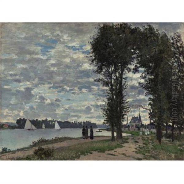 Les Bords De La Seine A Argenteuil Oil Painting by Claude Oscar Monet