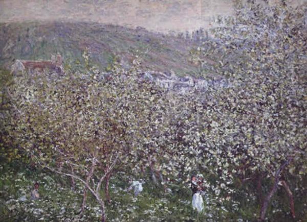 Vetheuil, Les Pruniers En Fleurs Oil Painting by Claude Oscar Monet