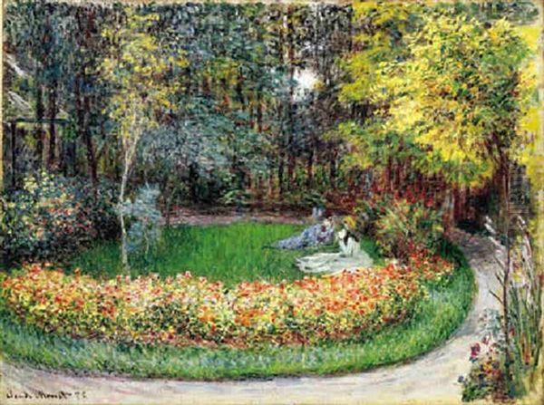 Dans Le Jardin Oil Painting by Claude Oscar Monet