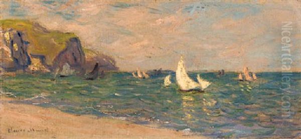 Voiliers En Mer, Pourville Oil Painting by Claude Oscar Monet