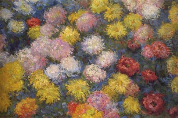 Chrysanthemes Oil Painting by Claude Oscar Monet