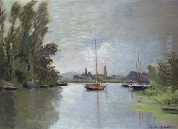 Argenteuil, Vu De Petit Bras De La Seine Oil Painting by Claude Oscar Monet