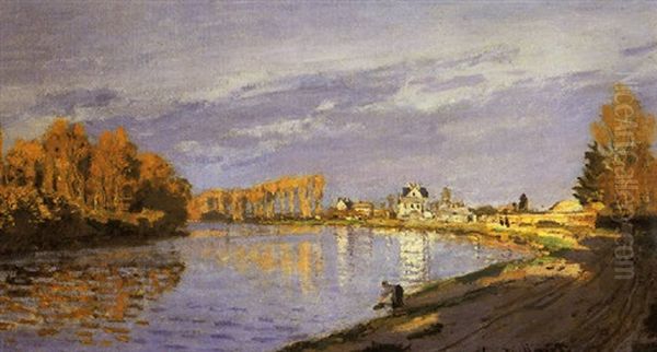 Le Seine Pres De Bougival Oil Painting by Claude Oscar Monet