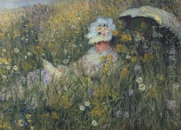 Dans La Prairie Oil Painting by Claude Oscar Monet