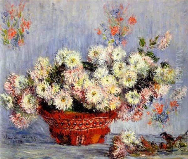 Chrysanthemes Oil Painting by Claude Oscar Monet
