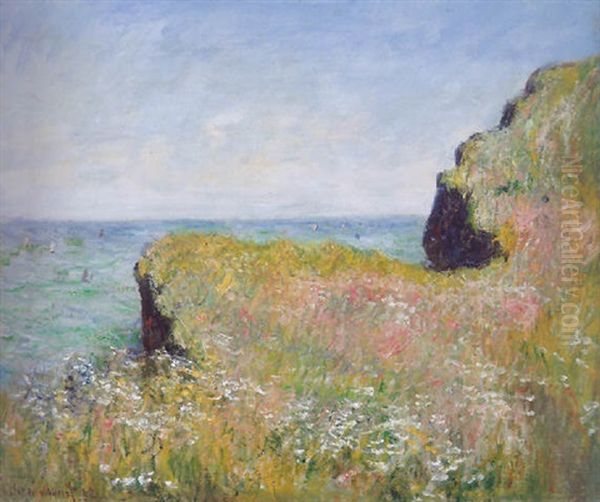 Bords De La Falaise A Pourville Oil Painting by Claude Oscar Monet