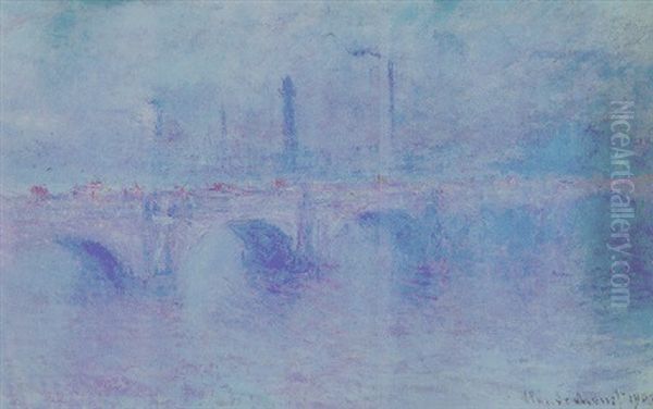 Waterloo Bridge, Effet De Brouillard Oil Painting by Claude Oscar Monet