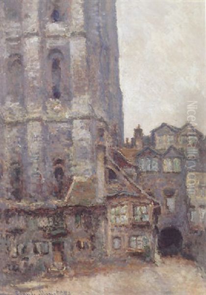 La Cathedrale De Rouen: La Cour D'albane Oil Painting by Claude Oscar Monet