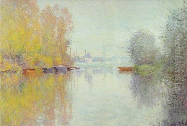 Automne Sur La Seine, Argenteuil Oil Painting by Claude Oscar Monet