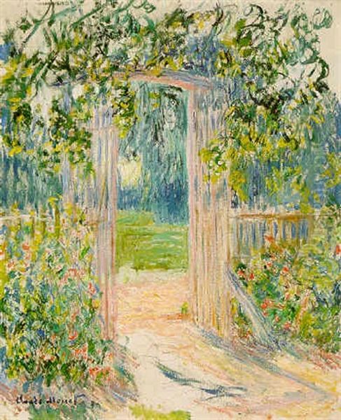 La Porte Du Jardin, Vetheuil Oil Painting by Claude Oscar Monet