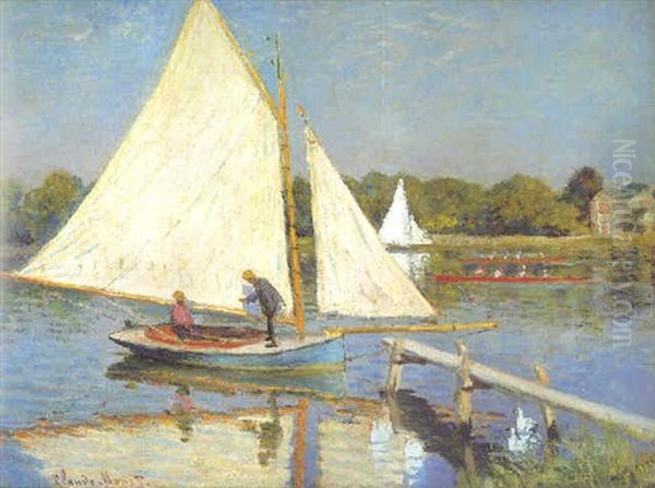 Canotiers A Argenteuil Oil Painting by Claude Oscar Monet