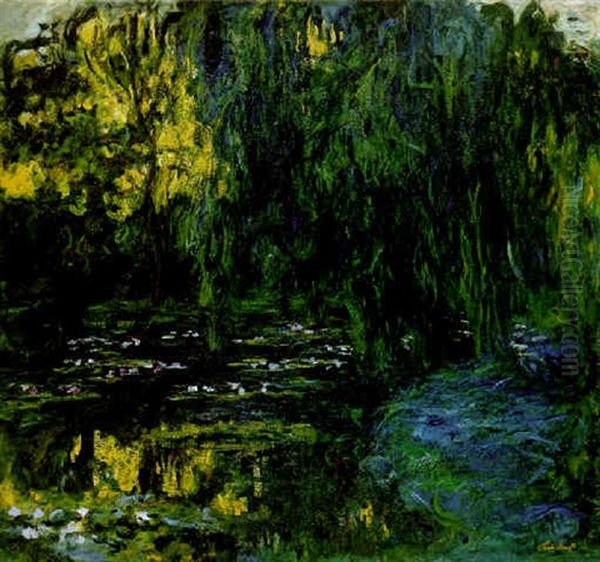 Vue Du Bassin Aux Nympheas Avec Saule Oil Painting by Claude Oscar Monet