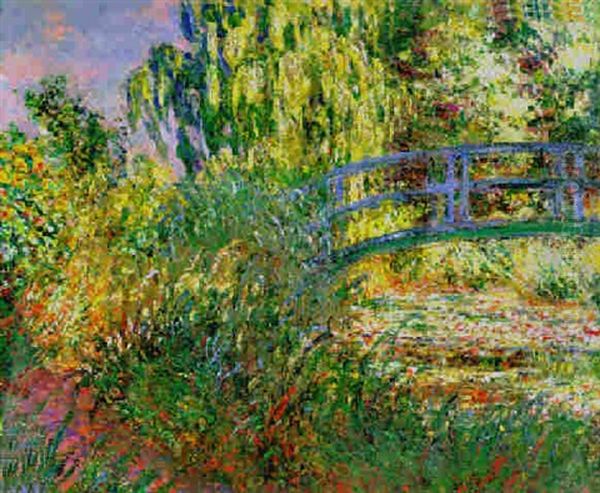 Bassin Aux Nympheas Et Sentier Au Bord De L'eau Oil Painting by Claude Oscar Monet