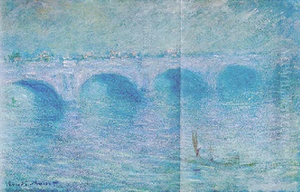 Waterloo Bridge, Brouillard Oil Painting by Claude Oscar Monet