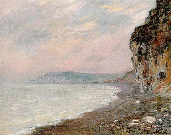 Falaises A Pourville, Effet De Brouillard Oil Painting by Claude Oscar Monet