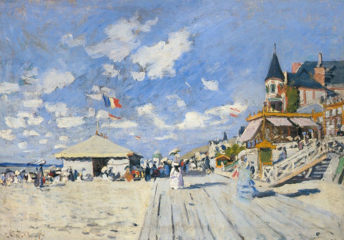 Sur Les Planches De Trouville Oil Painting by Claude Oscar Monet
