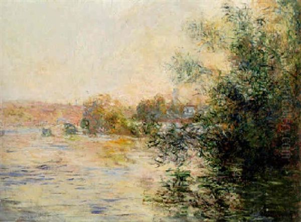 Effet Du Soir Sur La Seine Oil Painting by Claude Oscar Monet