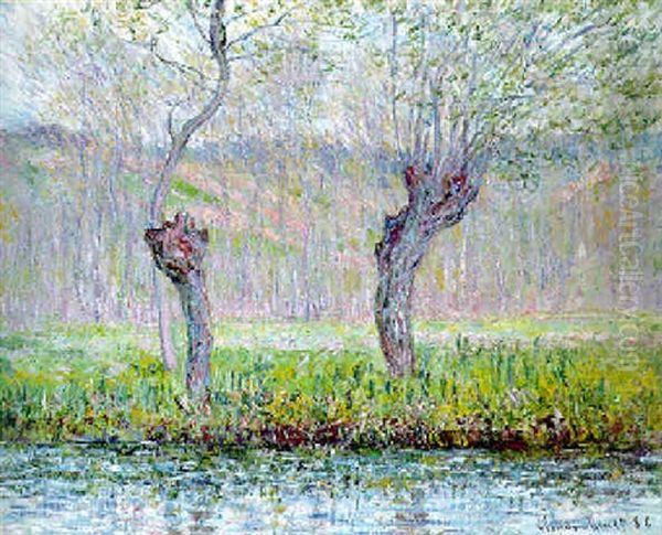Printemps, Saules Oil Painting by Claude Oscar Monet