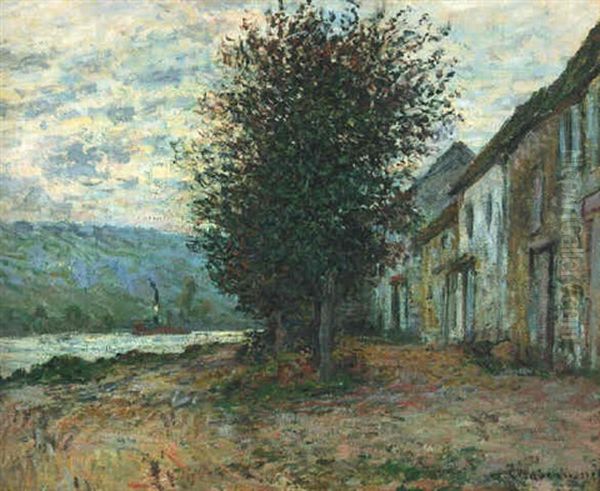 Bord De La Seine A Lavacourt Oil Painting by Claude Oscar Monet