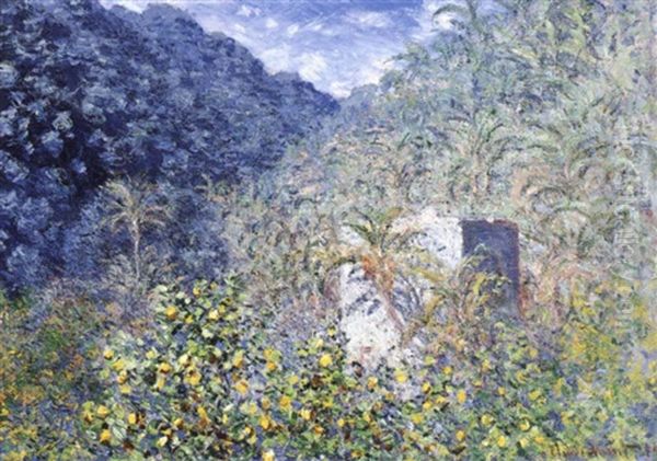 La Vallee De Sasso, Effet Bleu Oil Painting by Claude Oscar Monet