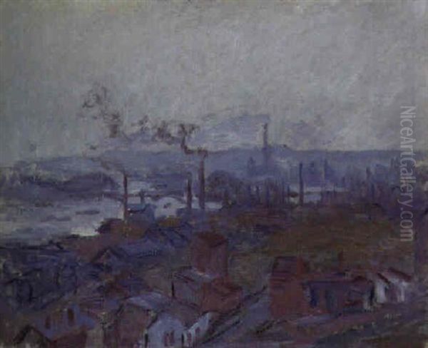 Vue Generale De Rouen Depuis La Cote Sainte Catherine Oil Painting by Claude Oscar Monet